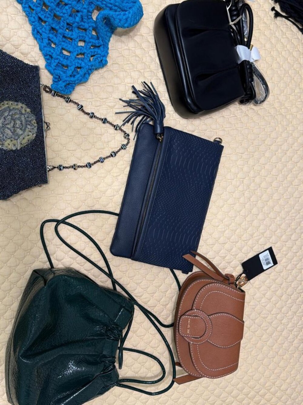 Bundle of 5 Shoulder Bags Blue Black Brown